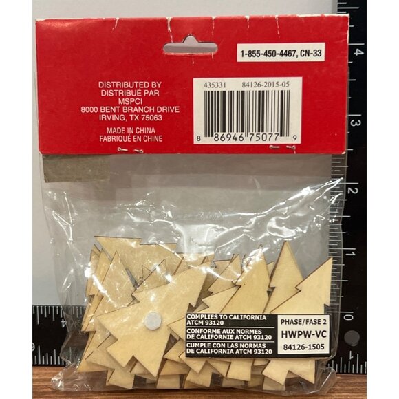 Creatology Christmas Wood Sticker Tree Cutouts Craft Embellishment 24 Piece Set - Picture 2 of 2